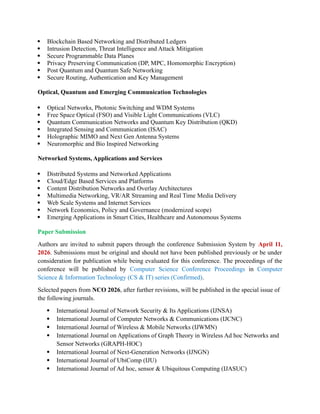 Call for Papers - 13th International Conference on Networks and ...