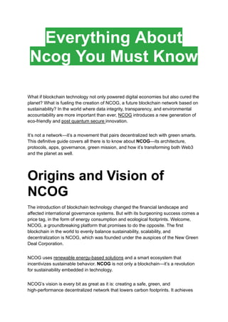 NCOG Building Sustainable Ecosystems for Data Privacy and Web3 ...