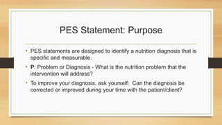 Pes Statement Problem List Nutrition care process - public health.pptx