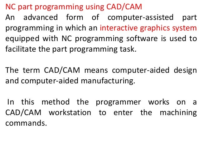 Nc part programming