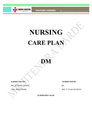 NURSING CARE PLAN Diabetes Mellitus PDF | PDF