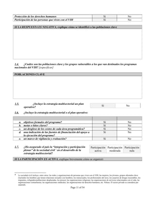 INSTRUMENTO DE OBSERVACION DE COMPROMISOS Y POLITICAS SOBRE VIH/SIDA