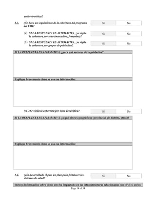 INSTRUMENTO DE OBSERVACION DE COMPROMISOS Y POLITICAS SOBRE VIH/SIDA