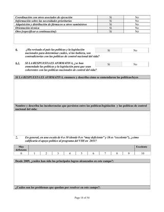 INSTRUMENTO DE OBSERVACION DE COMPROMISOS Y POLITICAS SOBRE VIH/SIDA