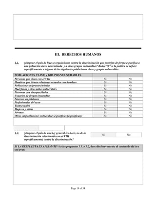 INSTRUMENTO DE OBSERVACION DE COMPROMISOS Y POLITICAS SOBRE VIH/SIDA