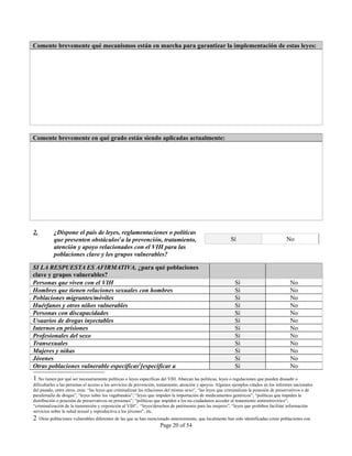 INSTRUMENTO DE OBSERVACION DE COMPROMISOS Y POLITICAS SOBRE VIH/SIDA