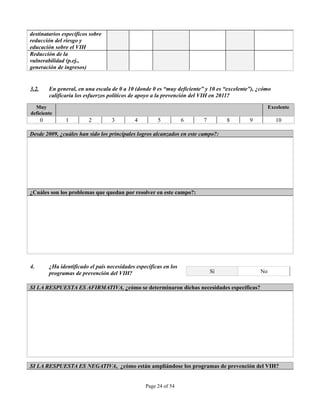 INSTRUMENTO DE OBSERVACION DE COMPROMISOS Y POLITICAS SOBRE VIH/SIDA