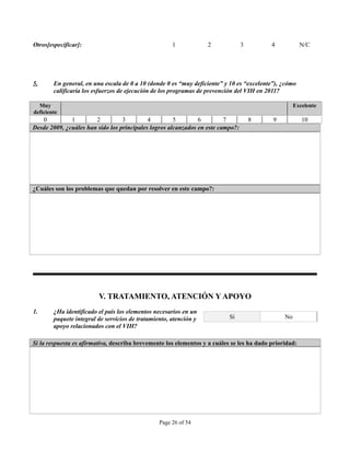 INSTRUMENTO DE OBSERVACION DE COMPROMISOS Y POLITICAS SOBRE VIH/SIDA