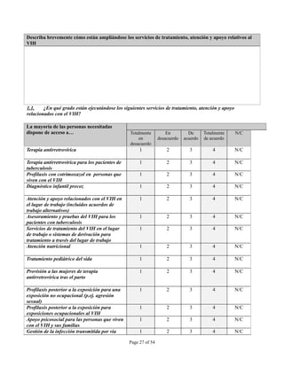 INSTRUMENTO DE OBSERVACION DE COMPROMISOS Y POLITICAS SOBRE VIH/SIDA