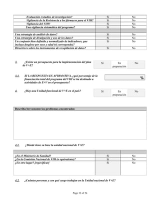 INSTRUMENTO DE OBSERVACION DE COMPROMISOS Y POLITICAS SOBRE VIH/SIDA