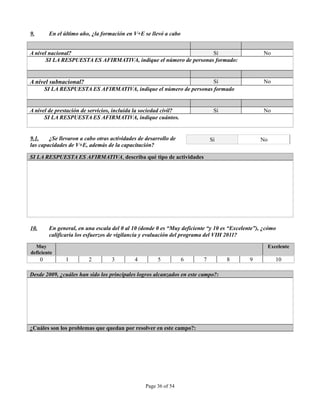 INSTRUMENTO DE OBSERVACION DE COMPROMISOS Y POLITICAS SOBRE VIH/SIDA