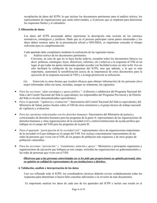 INSTRUMENTO DE OBSERVACION DE COMPROMISOS Y POLITICAS SOBRE VIH/SIDA