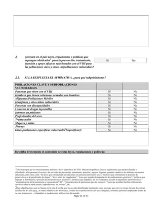 INSTRUMENTO DE OBSERVACION DE COMPROMISOS Y POLITICAS SOBRE VIH/SIDA