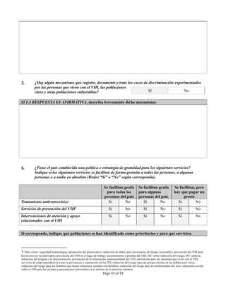 INSTRUMENTO DE OBSERVACION DE COMPROMISOS Y POLITICAS SOBRE VIH/SIDA