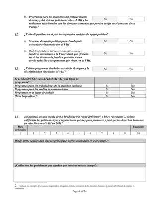 INSTRUMENTO DE OBSERVACION DE COMPROMISOS Y POLITICAS SOBRE VIH/SIDA