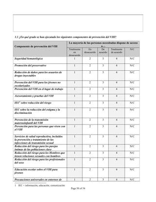 INSTRUMENTO DE OBSERVACION DE COMPROMISOS Y POLITICAS SOBRE VIH/SIDA