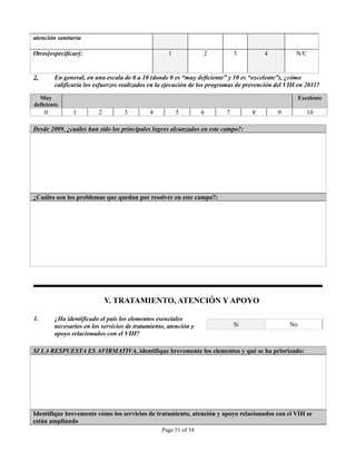 INSTRUMENTO DE OBSERVACION DE COMPROMISOS Y POLITICAS SOBRE VIH/SIDA