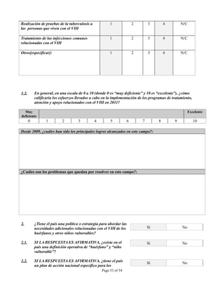 INSTRUMENTO DE OBSERVACION DE COMPROMISOS Y POLITICAS SOBRE VIH/SIDA