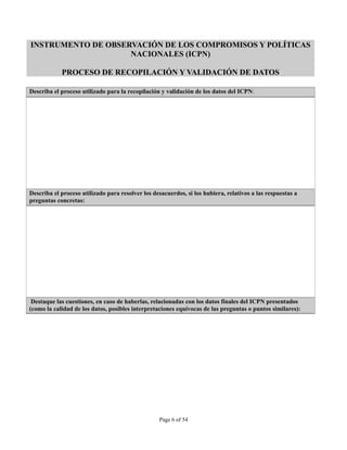 INSTRUMENTO DE OBSERVACION DE COMPROMISOS Y POLITICAS SOBRE VIH/SIDA