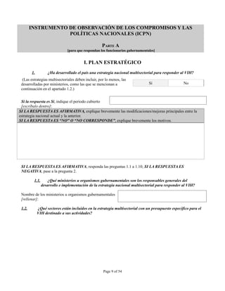 INSTRUMENTO DE OBSERVACION DE COMPROMISOS Y POLITICAS SOBRE VIH/SIDA
