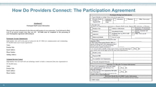 16
How Do Providers Connect: The Participation Agreement
 
