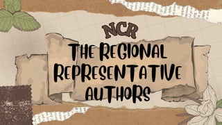 THE REGIONAL
REPRESENTATIVE
AUTHORS
NCR
NCR
 