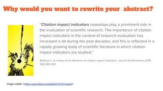 Why would you want to rewrite your abstract?
Image credits: <https://openclipart.org/detail/219181/impact>
 