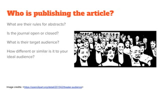 Who is publishing the article?
Image credits: <https://openclipart.org/detail/201542/theater-audience>
 