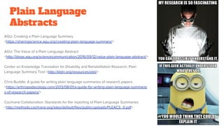Plain Language
Abstracts
 