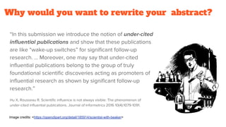 Why would you want to rewrite your abstract?
Image credits: <https://openclipart.org/detail/185914/scientist-with-beaker>
 