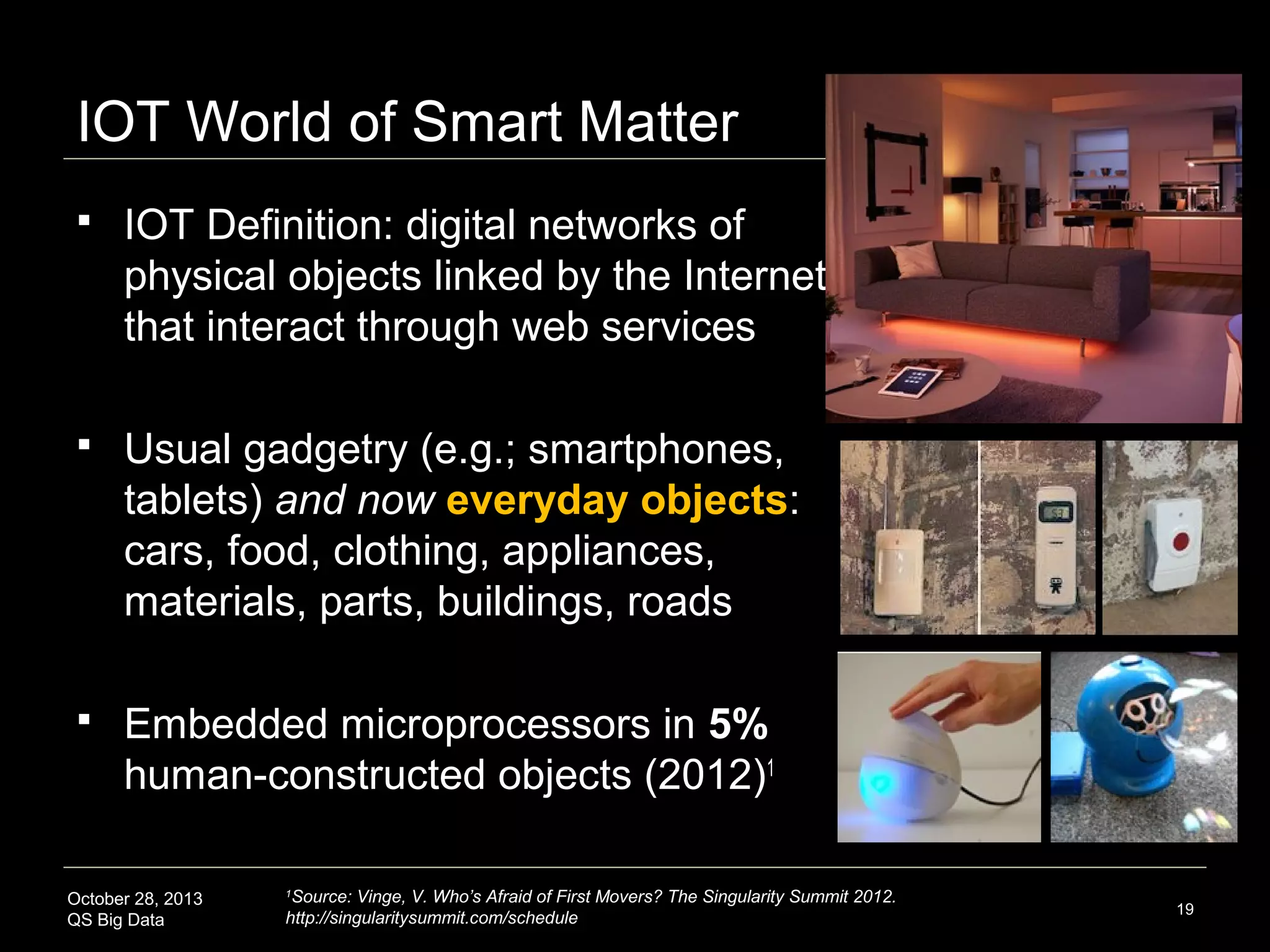 6 bn Current IOT devices to double by 2016

October 28, 2013
QS Big Data

Source: http://www.businessinsider.com/growth-in-the-internet-of-things-2013-10?IR=T

19

 