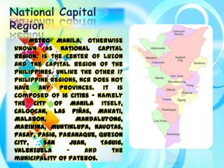 Map Of The National Capital Region National Capital Region (Ncr)