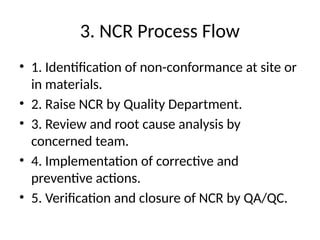 Comprehensive Training on Non-Conformance Report (NCR) Processes and ...