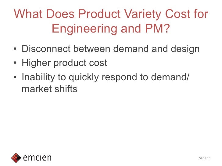 Product variety and its cost to your company