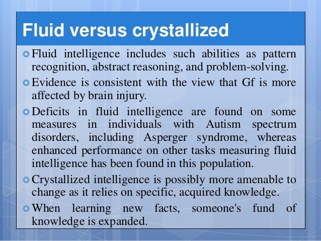 fluid intelligence consists of