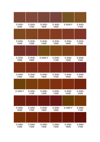 S 3020-    S 3020-   S 3020-    S 3020-   S 3030-Y   S 3030-
 Y60R       Y70R      Y80R       Y90R                 Y10R




S 3030-    S 3030-   S 3030-    S 3030-   S 3030-    S 3030-
 Y20R       Y30R      Y40R       Y50R      Y60R       Y70R




S 3030-    S 3030-   S 3040-Y   S 3040-   S 3040-    S 3040-
 Y80R       Y90R                 Y10R      Y20R       Y30R




S 3040-    S 3040-   S 3040-    S 3040-   S 3040-    S 3040-
 Y40R       Y50R      Y60R       Y70R      Y80R       Y90R




S 3050-Y   S 3050-   S 3050-    S 3050-   S 3050-    S 3050-
            Y10R      Y20R       Y30R      Y40R       Y50R




S 3050-    S 3050-   S 3050-    S 3050-   S 3060-Y   S 3060-
 Y60R       Y70R      Y80R       Y90R                 Y10R




S 3060-    S 3060-   S 3060-    S 3060-   S 3060-    S 3060-
 Y20R       Y30R      Y40R       Y50R      Y60R       Y70R
 