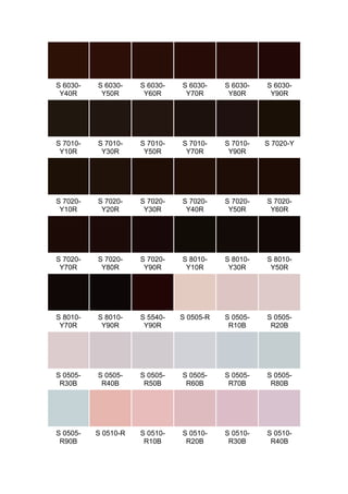 S 6030-   S 6030-    S 6030-   S 6030-    S 6030-   S 6030-
 Y40R      Y50R       Y60R      Y70R       Y80R      Y90R




S 7010-   S 7010-    S 7010-   S 7010-    S 7010-   S 7020-Y
 Y10R      Y30R       Y50R      Y70R       Y90R




S 7020-   S 7020-    S 7020-   S 7020-    S 7020-   S 7020-
 Y10R      Y20R       Y30R      Y40R       Y50R      Y60R




S 7020-   S 7020-    S 7020-   S 8010-    S 8010-   S 8010-
 Y70R      Y80R       Y90R      Y10R       Y30R      Y50R




S 8010-   S 8010-    S 5540-   S 0505-R   S 0505-   S 0505-
 Y70R      Y90R       Y90R                 R10B      R20B




S 0505-   S 0505-    S 0505-   S 0505-    S 0505-   S 0505-
 R30B      R40B       R50B      R60B       R70B      R80B




S 0505-   S 0510-R   S 0510-   S 0510-    S 0510-   S 0510-
 R90B                 R10B      R20B       R30B      R40B
 