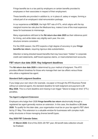 Comprehensive Guide to FBT Return Due Date 2026 and Compliance | PDF