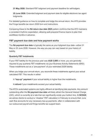 Comprehensive Guide to FBT Return Due Date 2026 and Compliance | PDF
