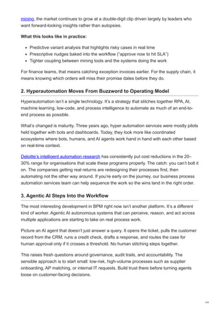 BPM Trends 2026: Driving Process Intelligence and Automation Growth | PDF