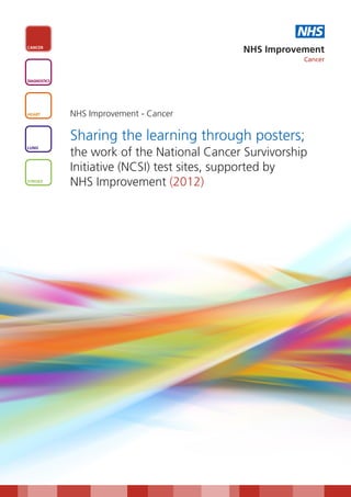 NHS
CANCER
                                              NHS Improvement
                                                         Cancer


DIAGNOSTICS




HEART         NHS Improvement - Cancer

              Sharing the learning through posters;
LUNG
              the work of the National Cancer Survivorship
              Initiative (NCSI) test sites, supported by
STROKE
              NHS Improvement (2012)
 
