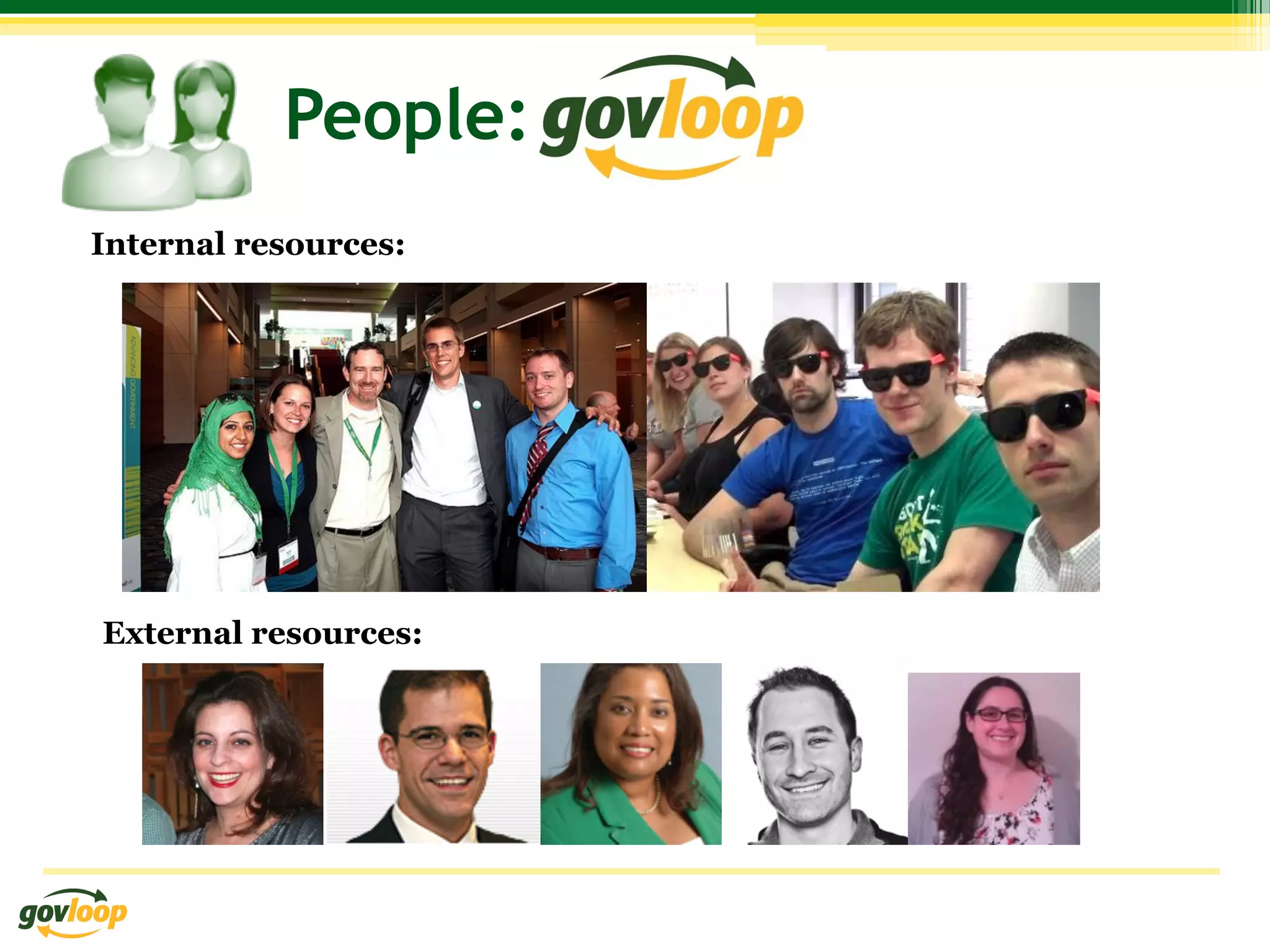 People:
Internal resources:




External resources:
 