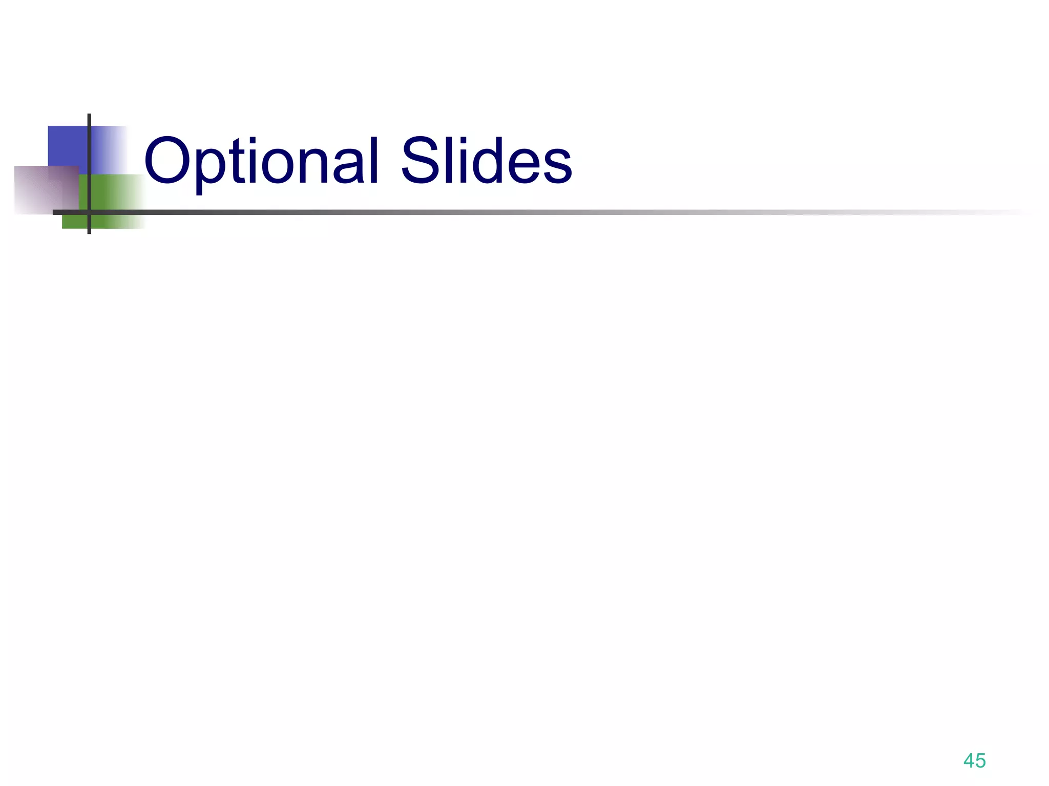 Optional Slides 