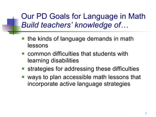 Language in the Math Classroom | PPT