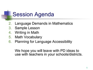 Language in the Math Classroom | PPT