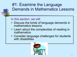 Language in the Math Classroom | PPT