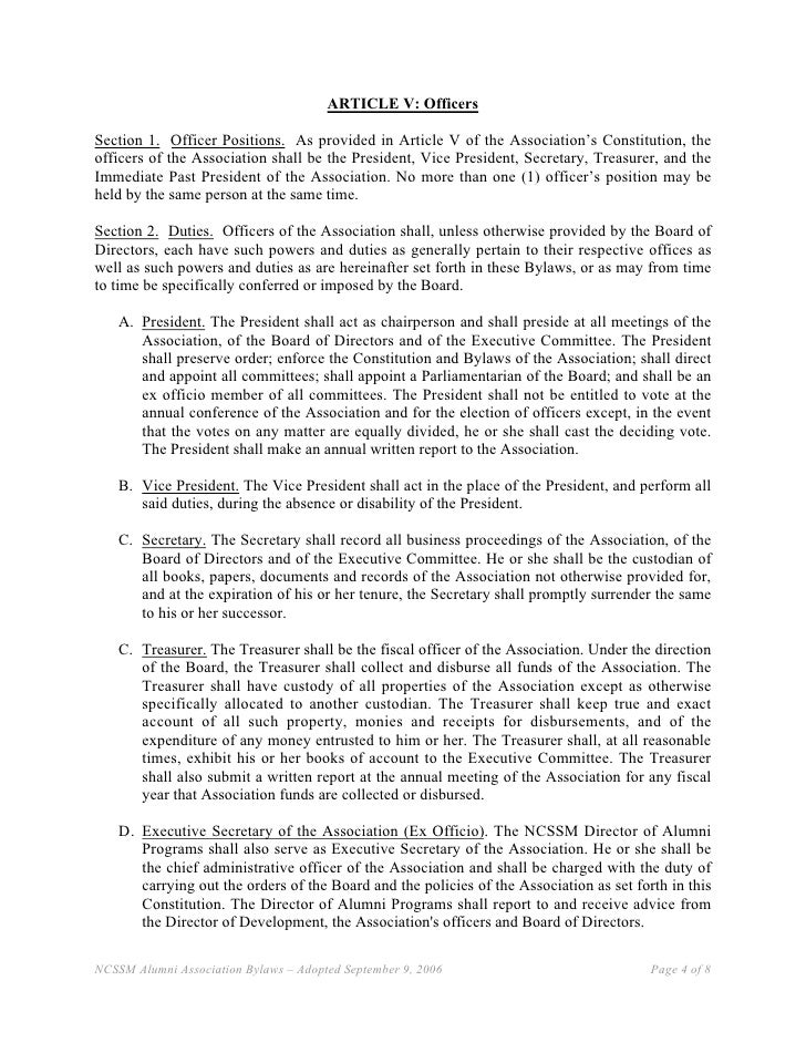 NCSSM Alumni Association ByLaws