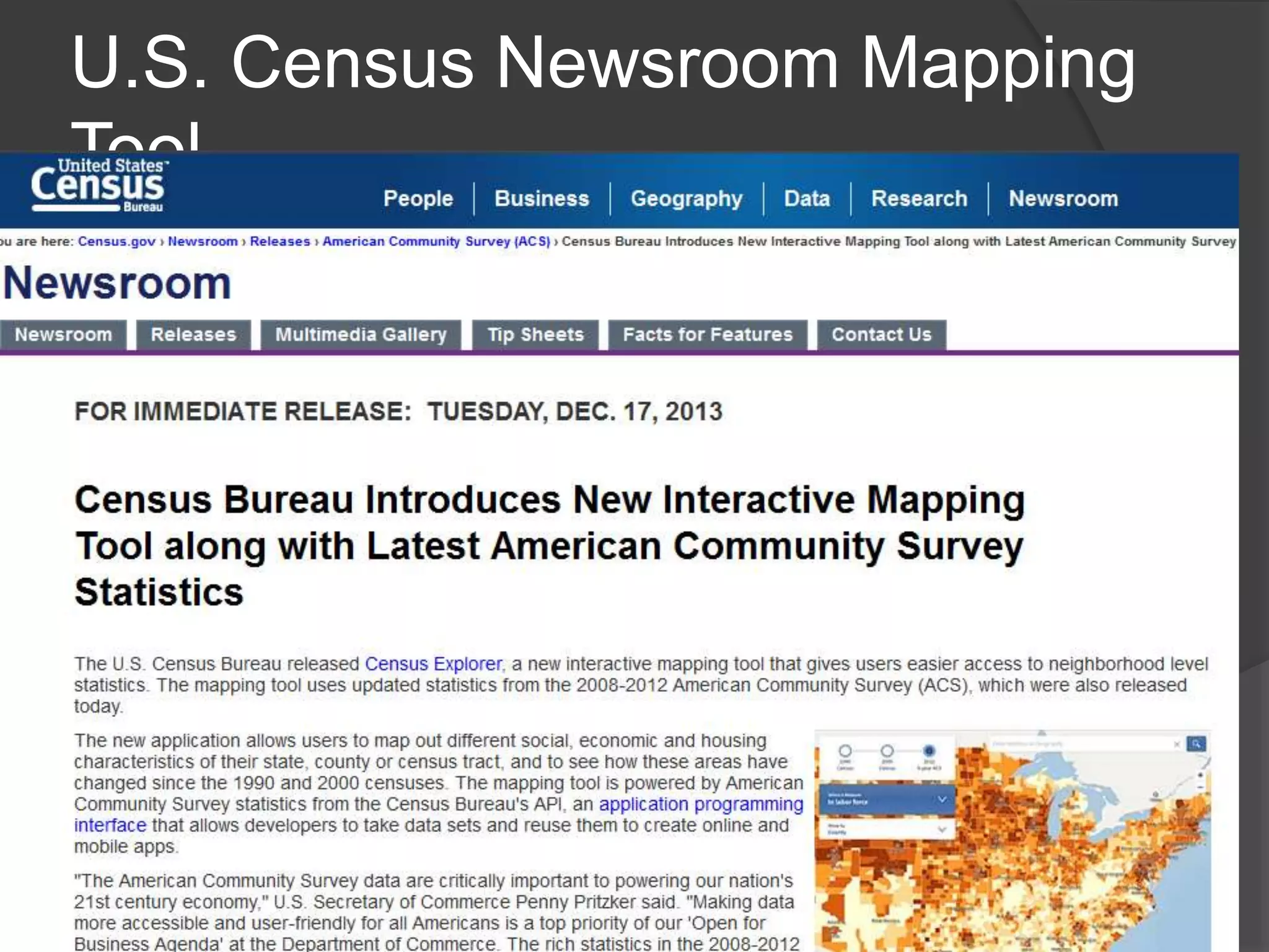 U.S. Census Newsroom Mapping
Tool