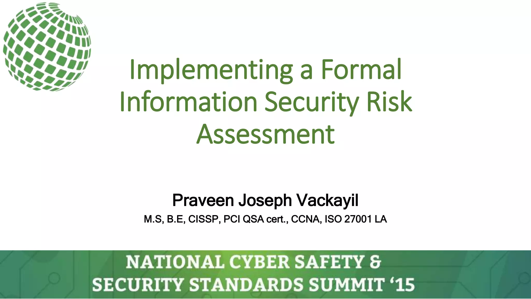 How to Do a Formal Risk Assessment | PPTX