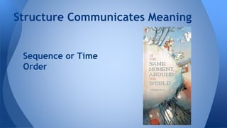 Structure Communicates Meaning 
Sequence or Time 
Order 
 